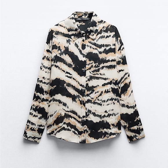 ZARA TIE DYE PRINT OVERSIZED SHIRT - Picture 3 of 8